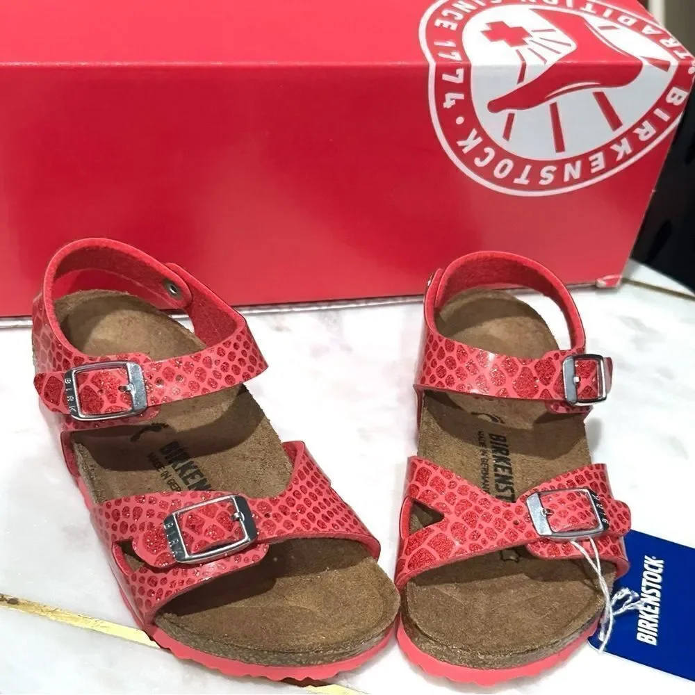 BIRKENSTOCK Toddler Kids Rio Magic Galaxy Bright Rose Pink Sandals Size 26 US 8